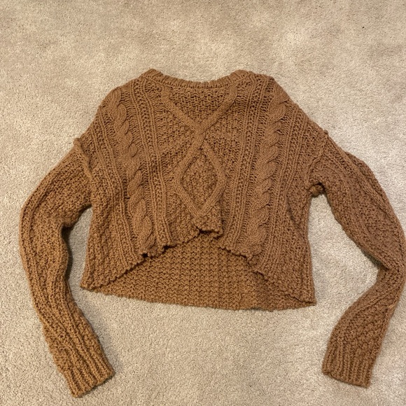 Free People Sweaters - Free People Brown Crew Neck Sweater